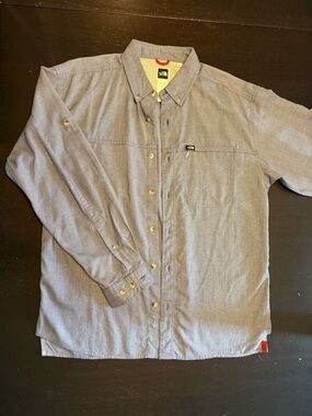 The North Face Blue Micro-Check Button-Up Shirt